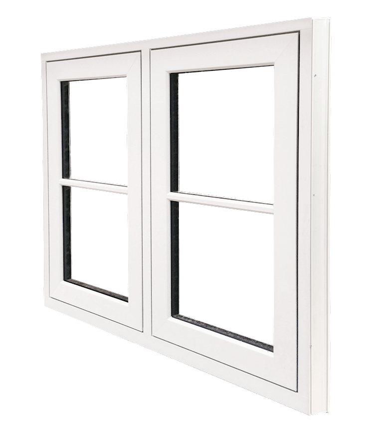 white aluminium flush casement window